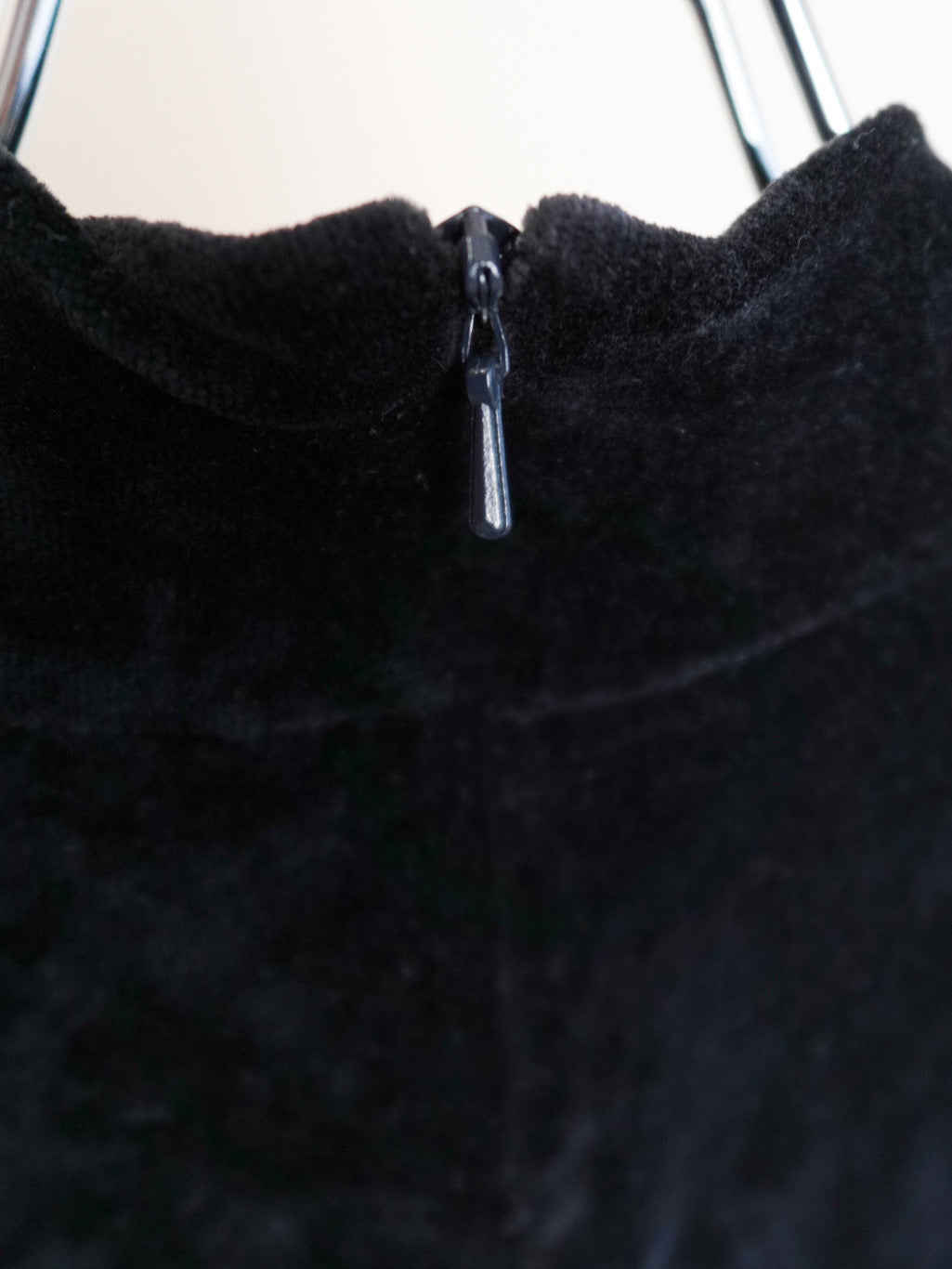 90s "GAP" Half sleeve Velours Tops - Black