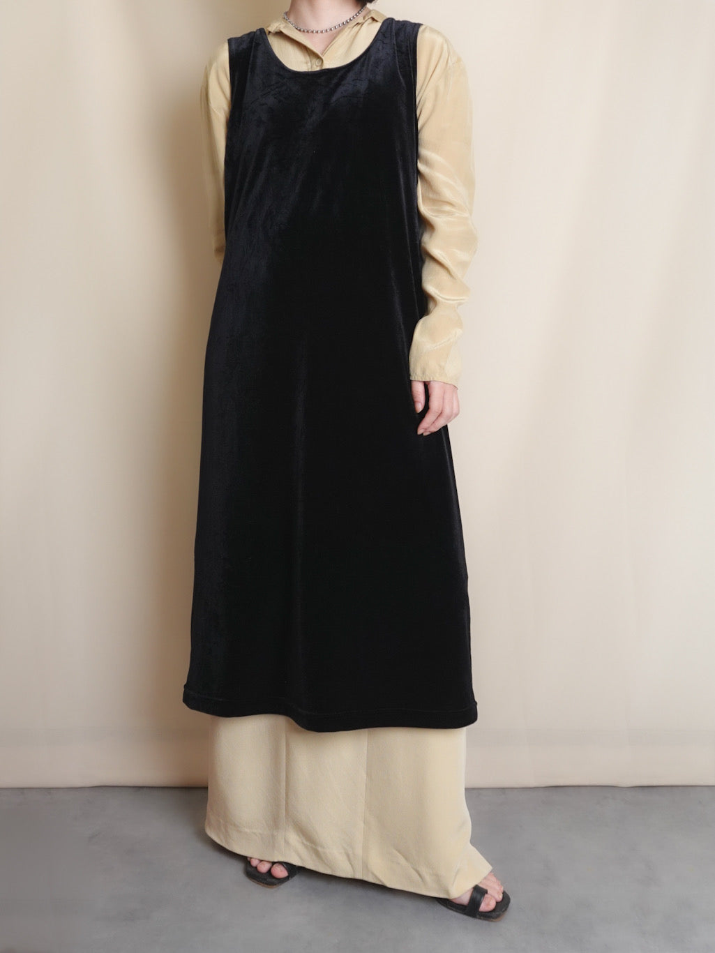 90s Velours Sleeveless Onepiece