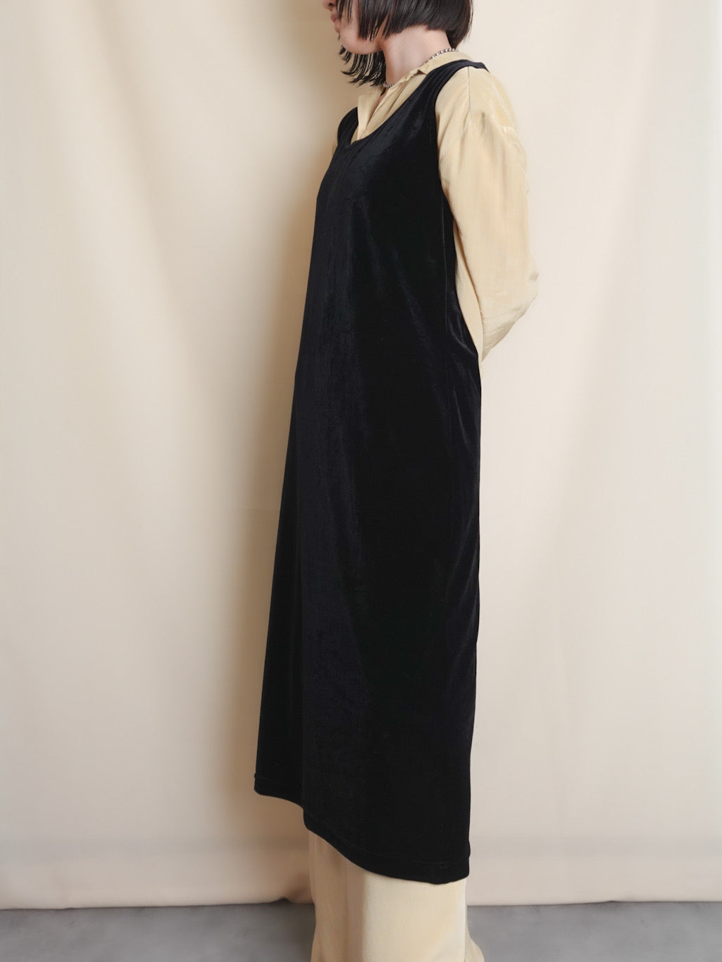 90s Velours Sleeveless Onepiece