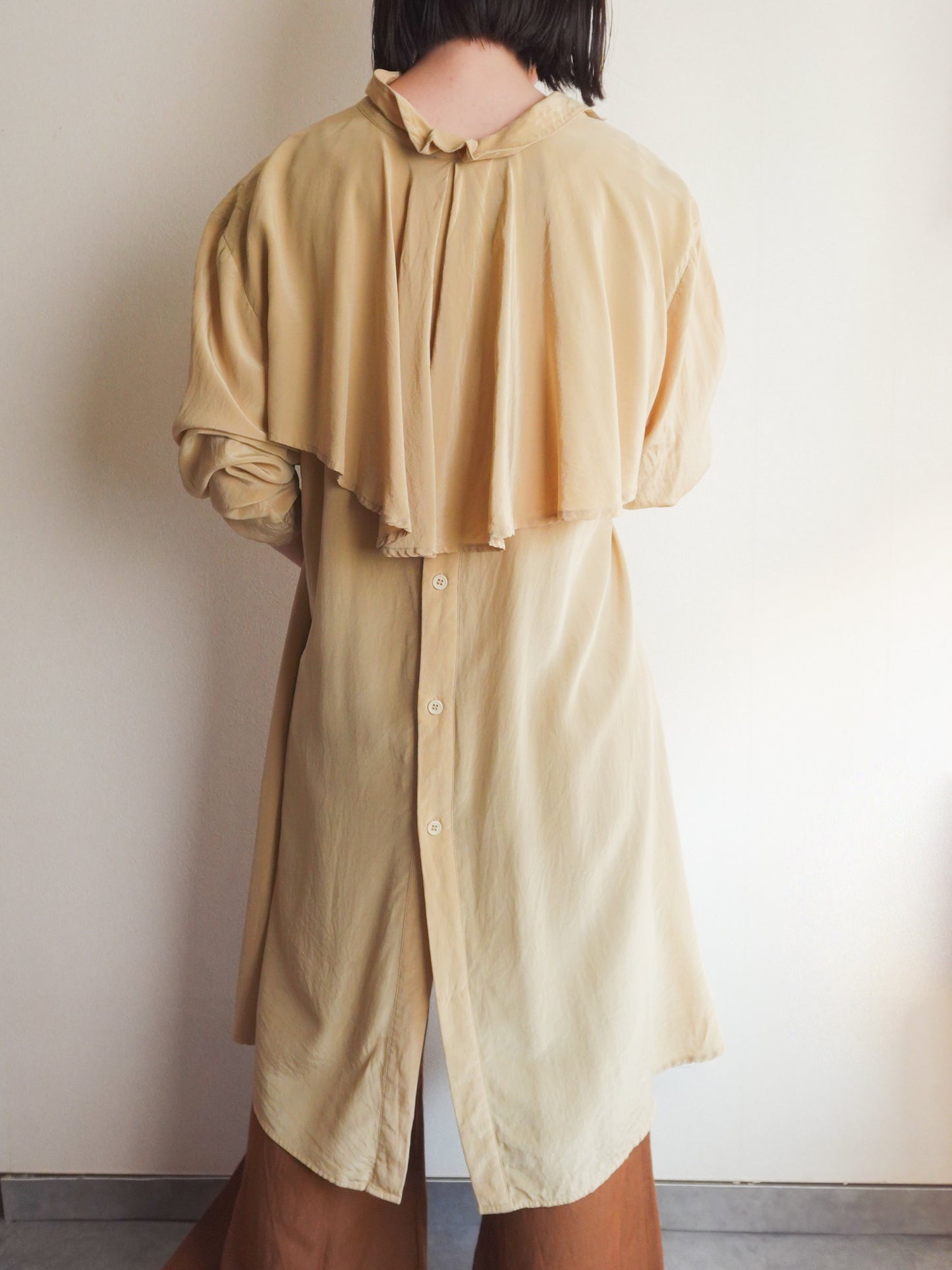 Silk Back Frill Blouse
