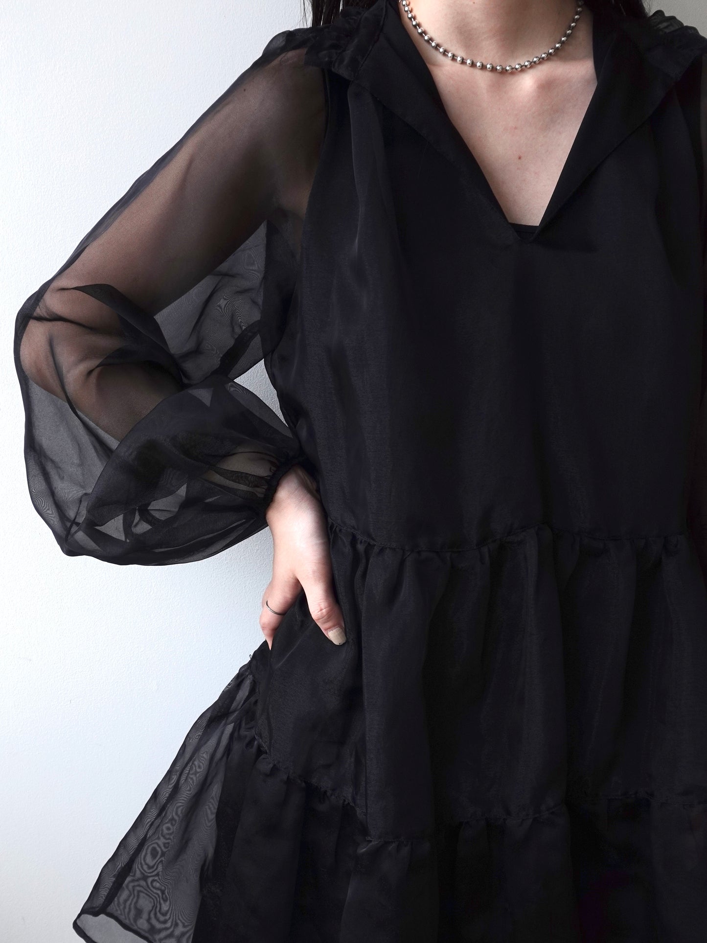 Sheer Tiered Tunic Tops