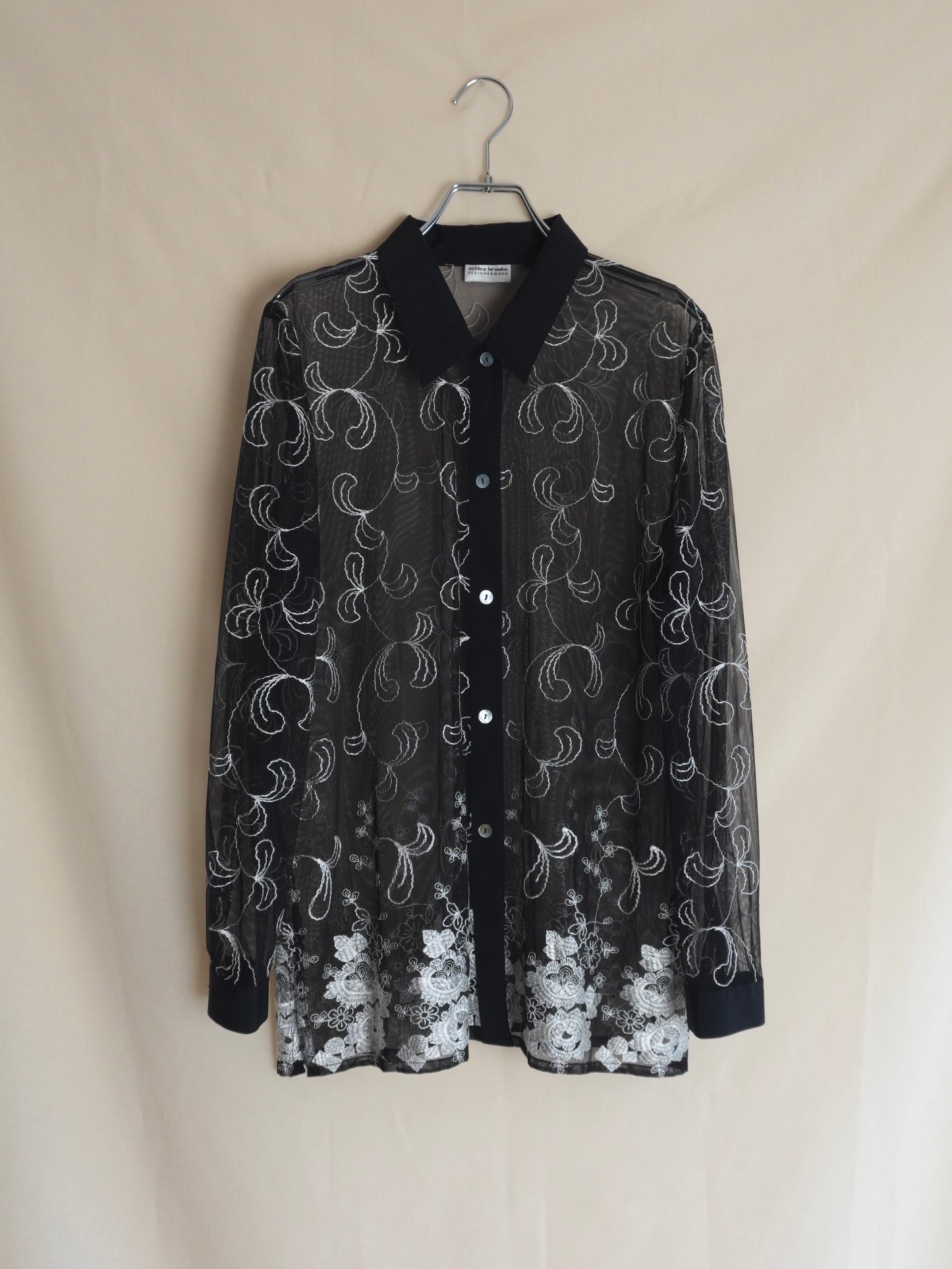 Sheer Embroidery Shirt