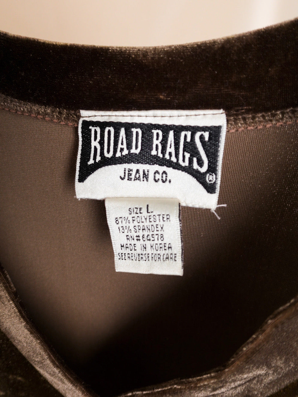 Half sleeve Velours Tops - Brown