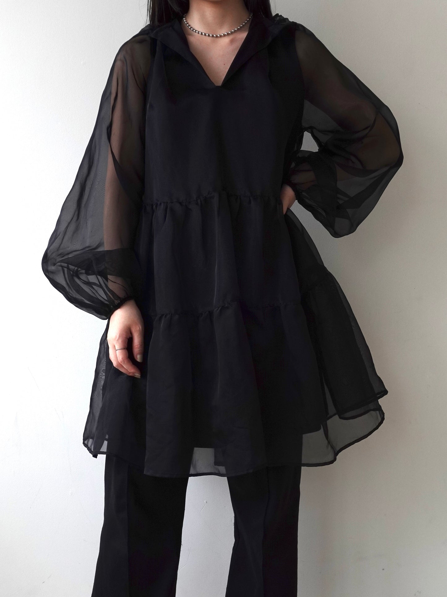 Sheer Tiered Tunic Tops