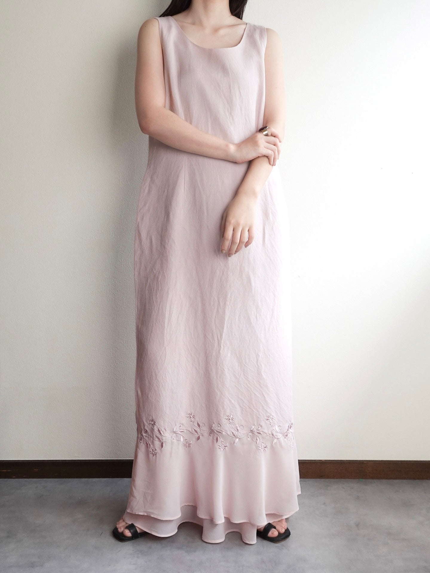 Back Button Sheer Hem Onepiece
