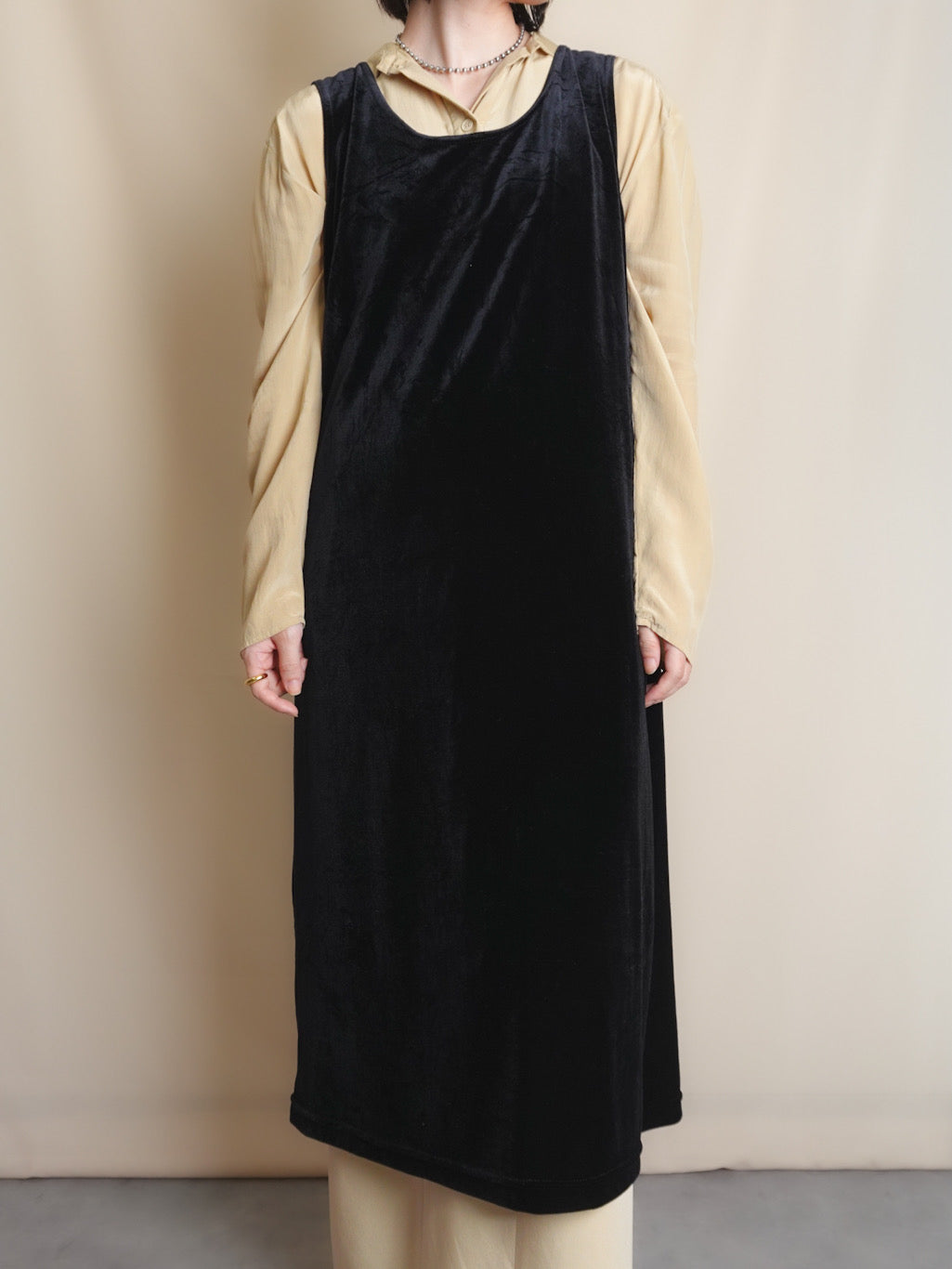 90s Velours Sleeveless Onepiece