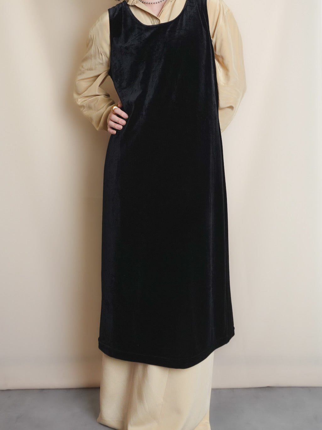 90s Velours Sleeveless Onepiece