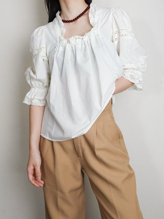 Lace Squareneck Tops