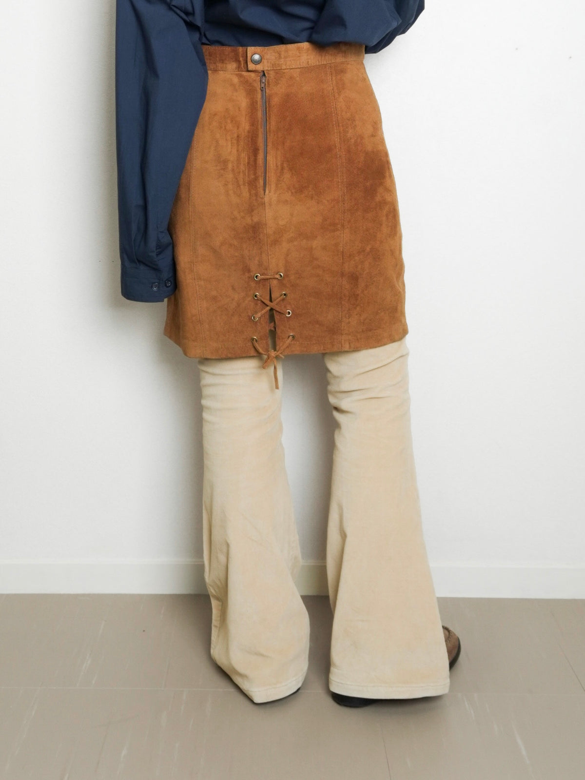 Suede Laceup Skirt