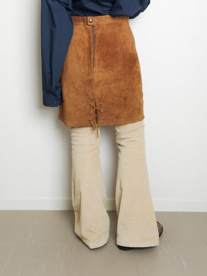 Suede Laceup Skirt