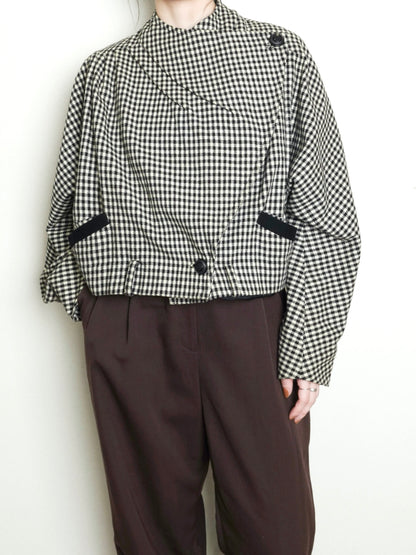 80s Gingham Check Jacket