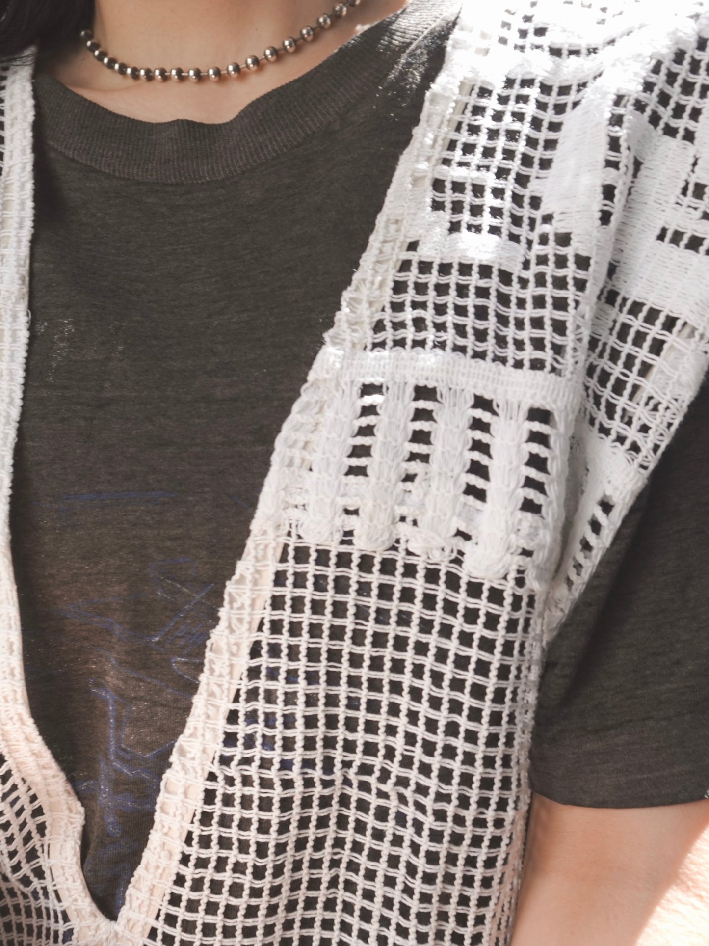 Remake Deep neck Crochet Vest