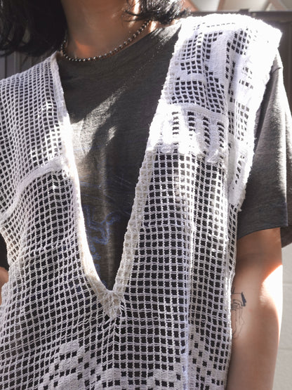 Remake Deep neck Crochet Vest