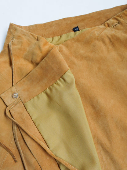 Italy “conbipel” Suede Wrap Skirt