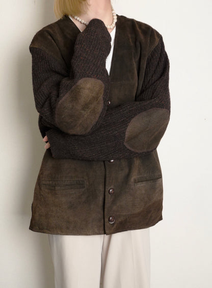 Suede Knit Docking Cardigan