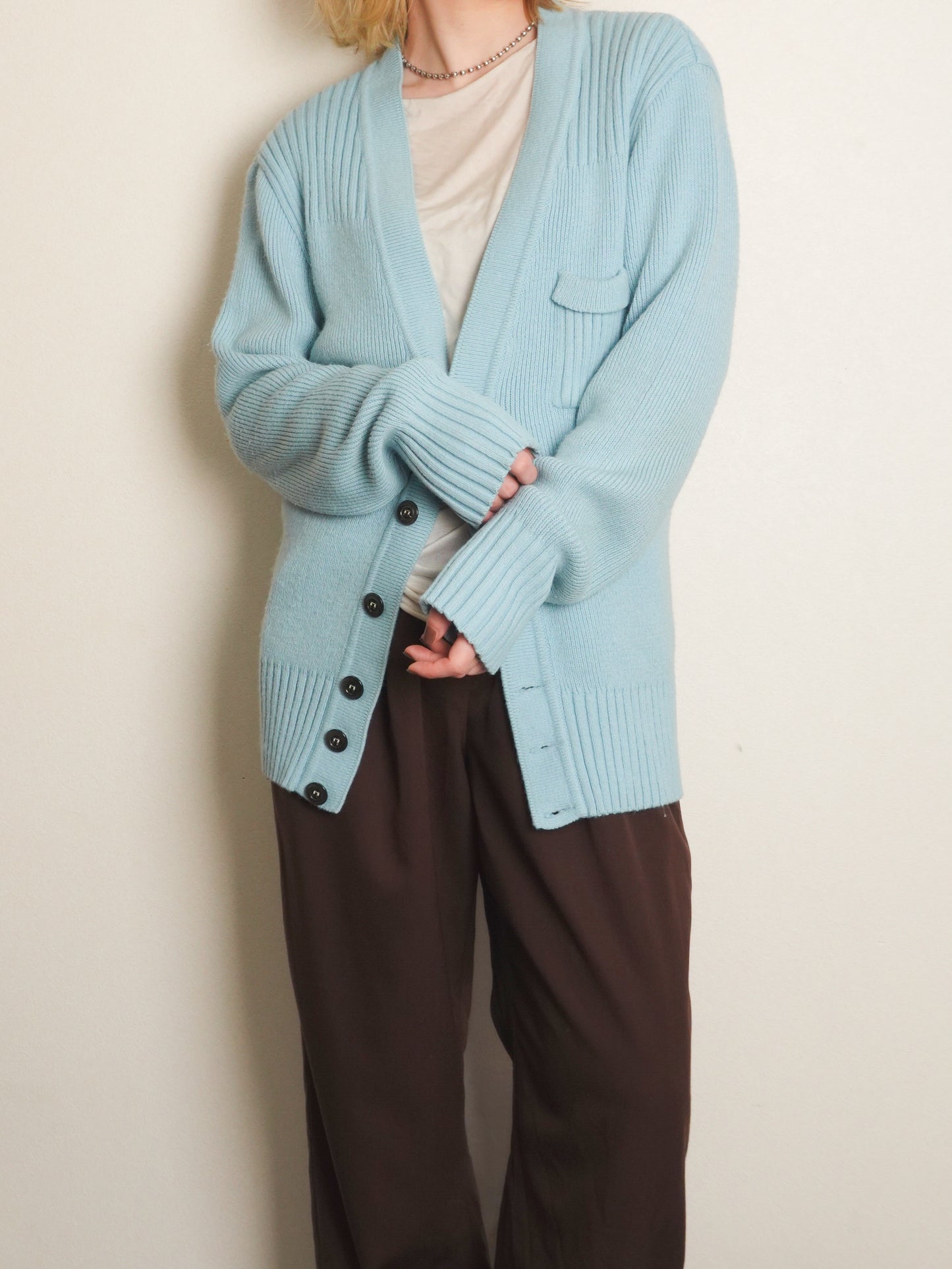Light Blue Button Cardigan