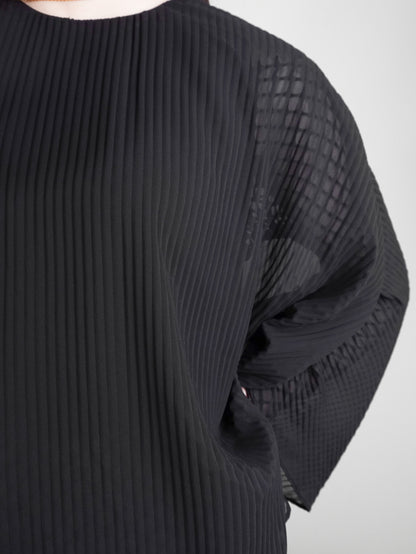 Pleats Sheer Blouse
