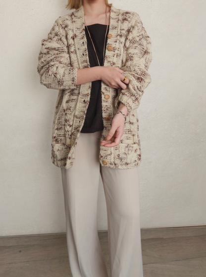 Marble Cable Knit Cardigan