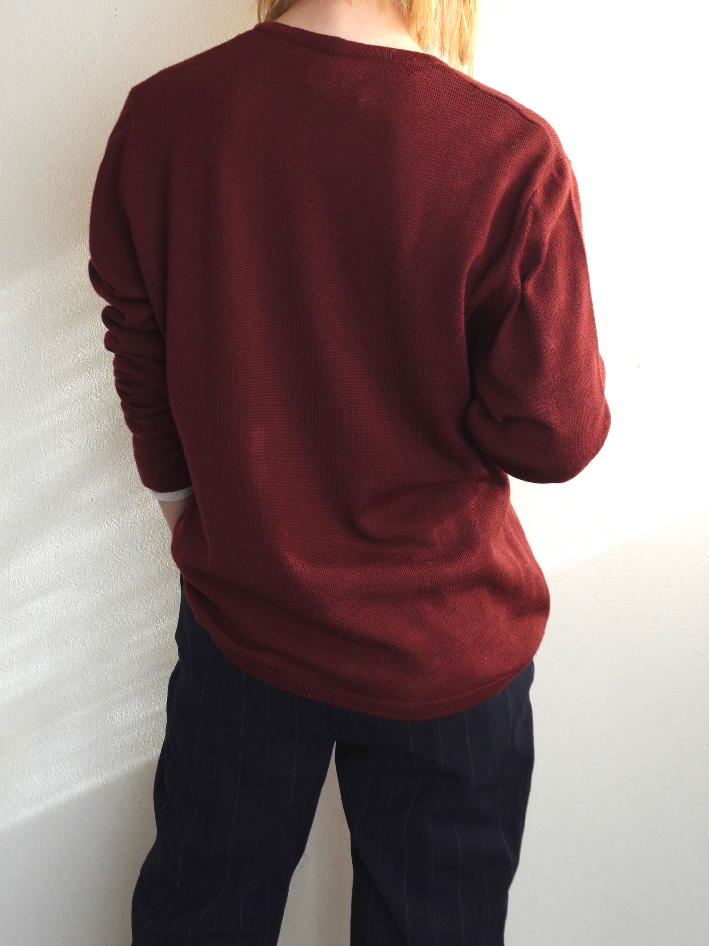 Burgundy Knit Cardigan