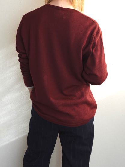 Burgundy Knit Cardigan