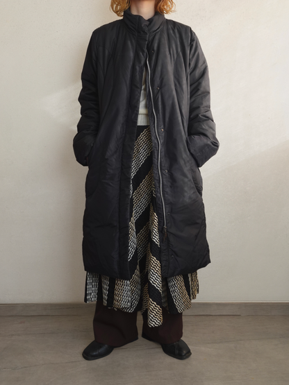 Padded Stand Collar Long Coat