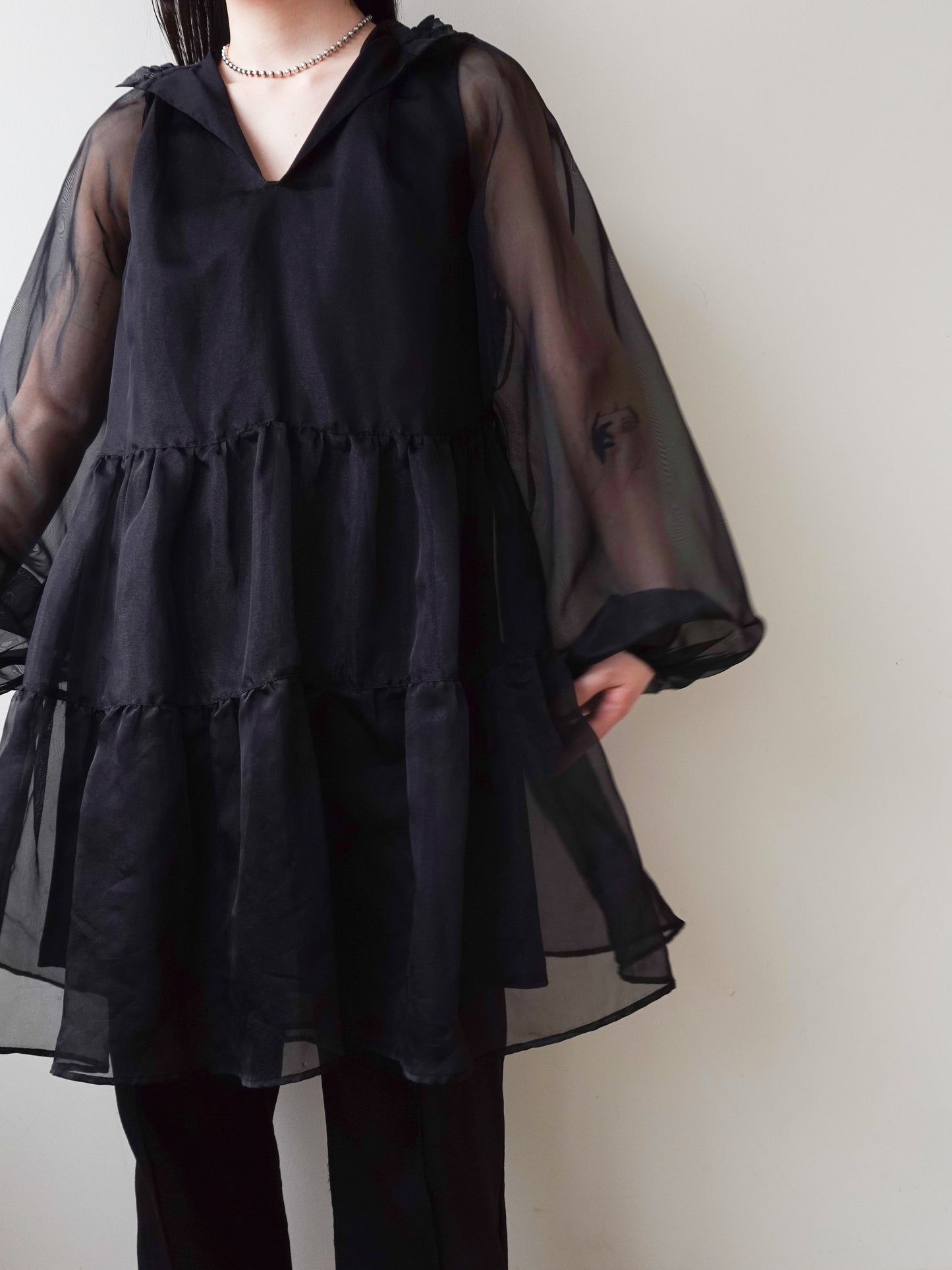 Sheer Tiered Tunic Tops