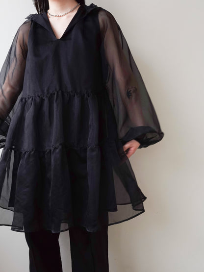 Sheer Tiered Tunic Tops