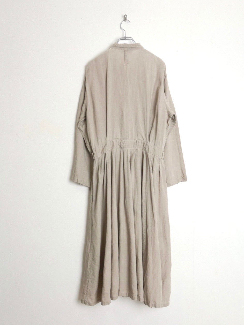 Linen Doublezip Gather Onepiece