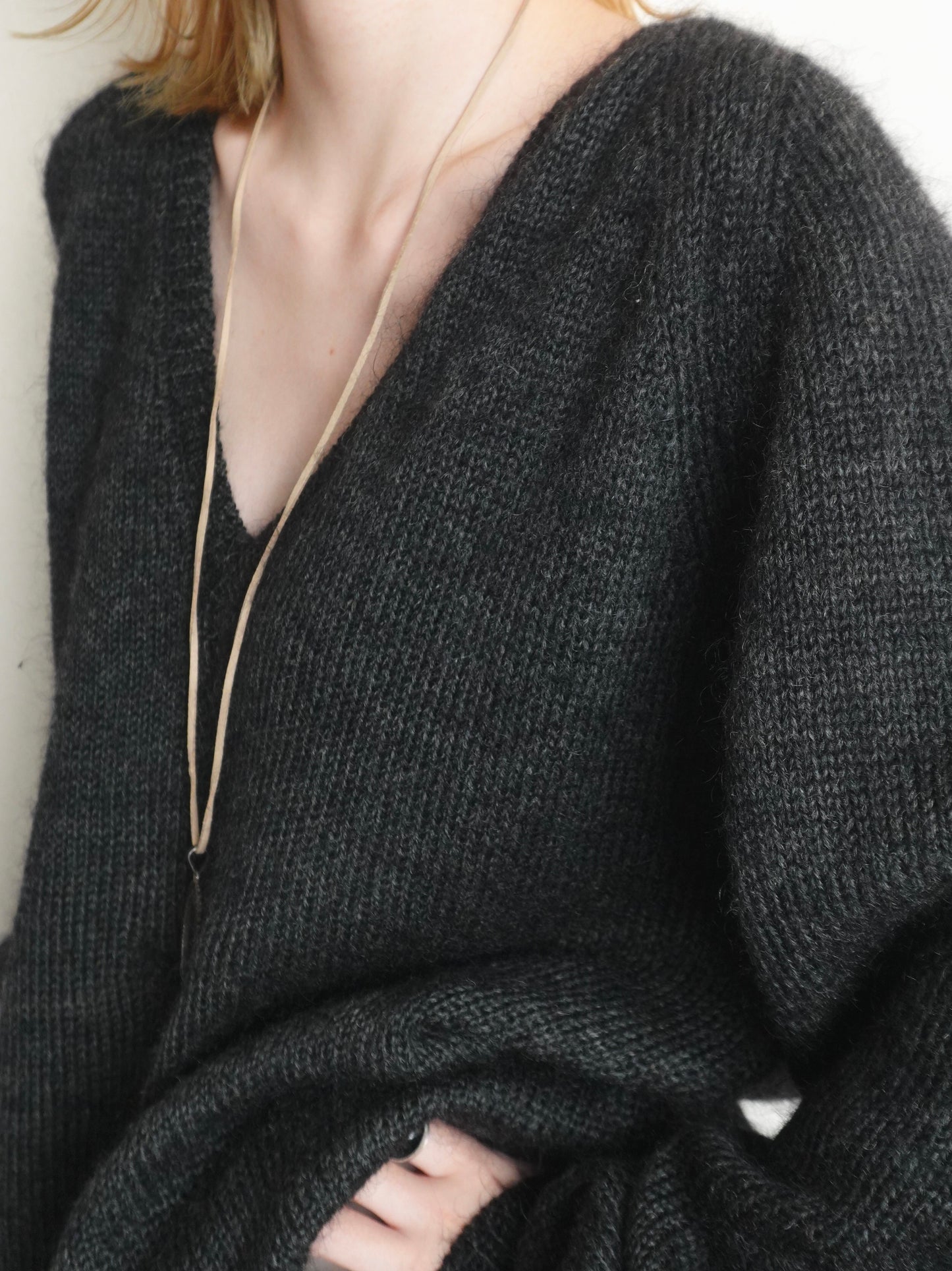 Elbow patch Vneck Knit