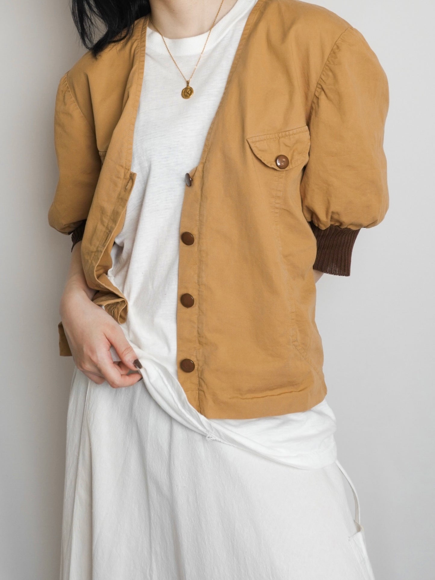 Puff Sleeve V-Neck Tops