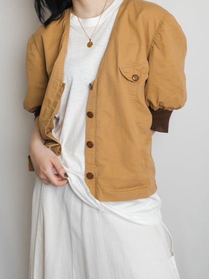Puff Sleeve V-Neck Tops