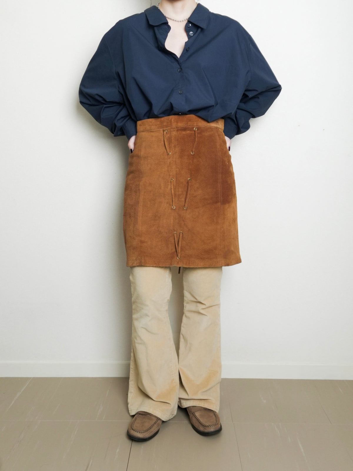 Suede Laceup Skirt