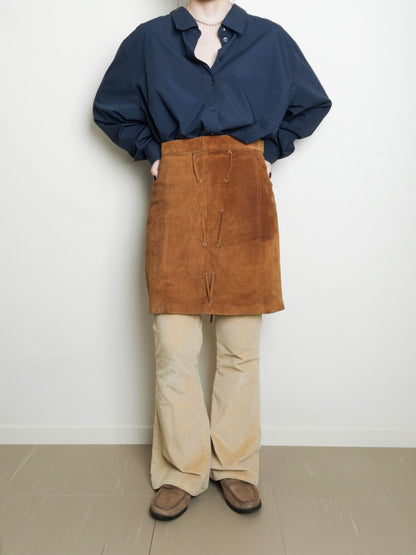 Suede Laceup Skirt