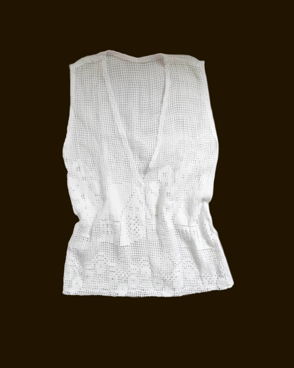 Remake Deep neck Crochet Vest