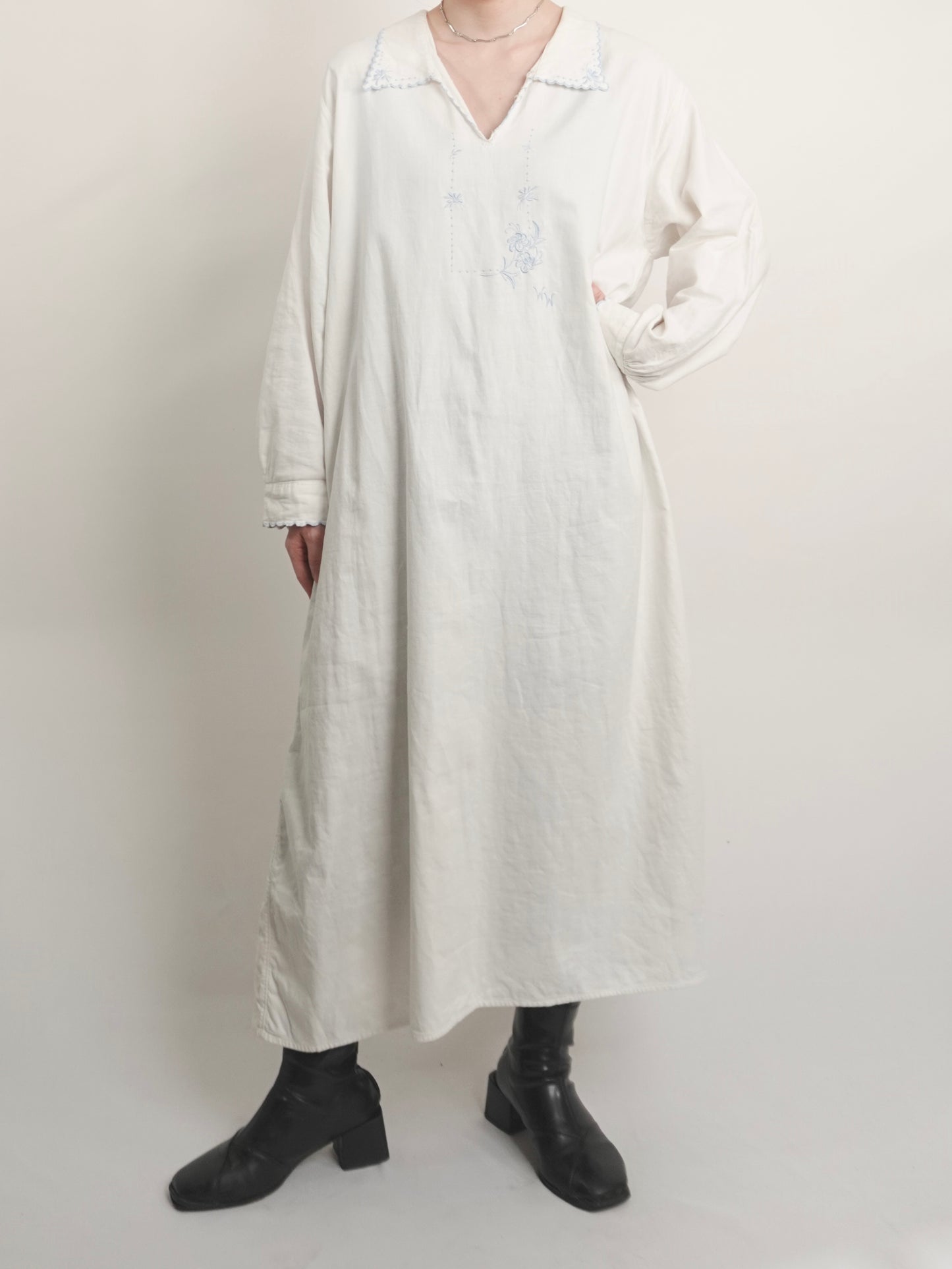 Embroidery Long Shirt Dress
