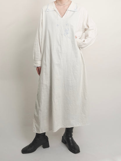 Embroidery Long Shirt Dress