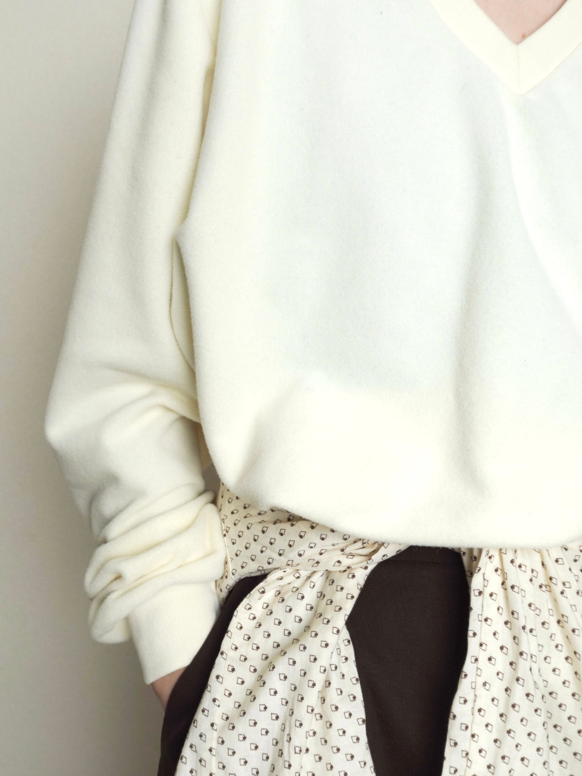 Fleece Vneck Tops