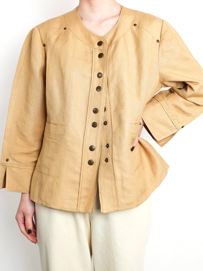No collar Studs Jacket