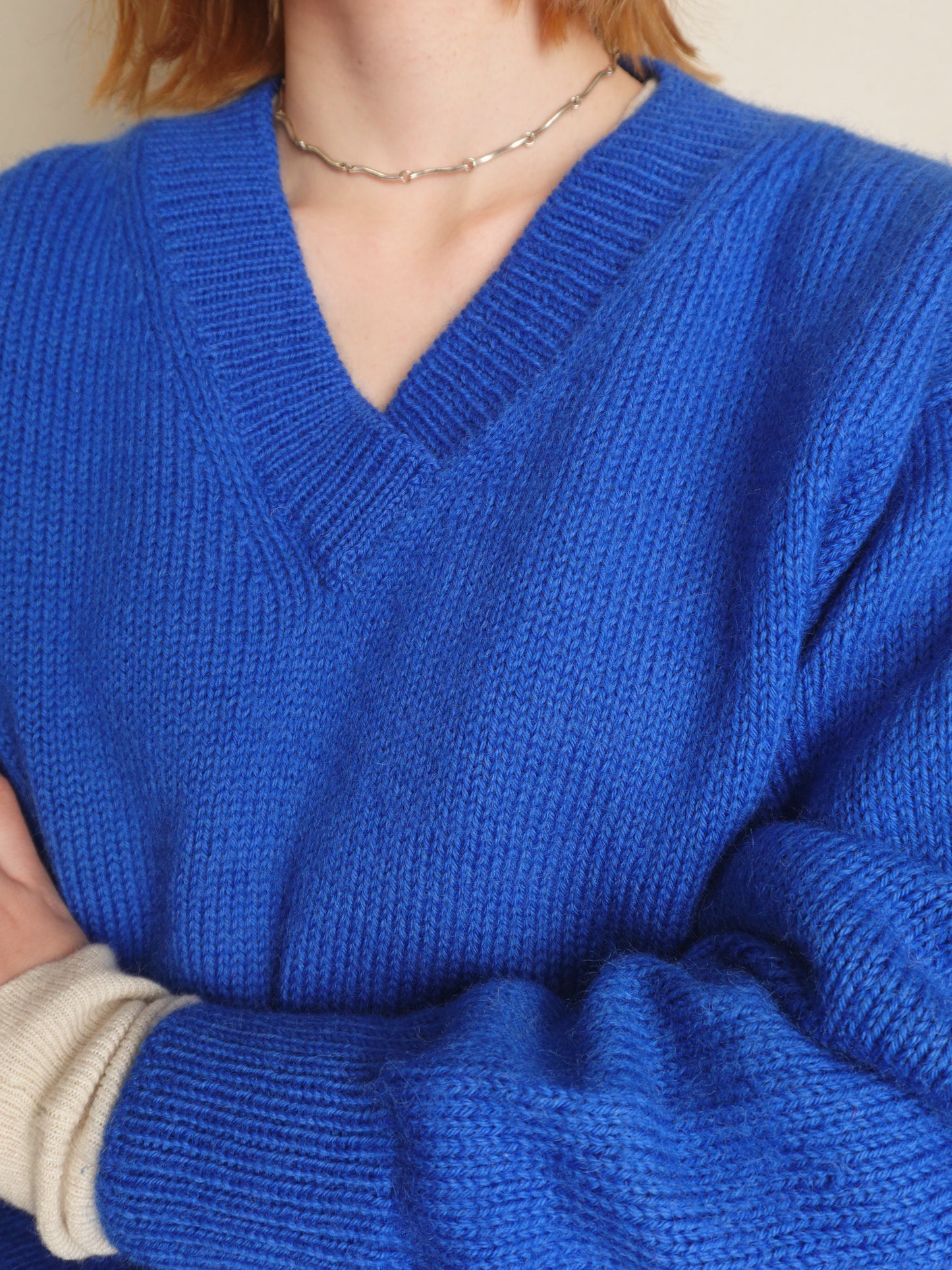 Royal blue Vneck Knit