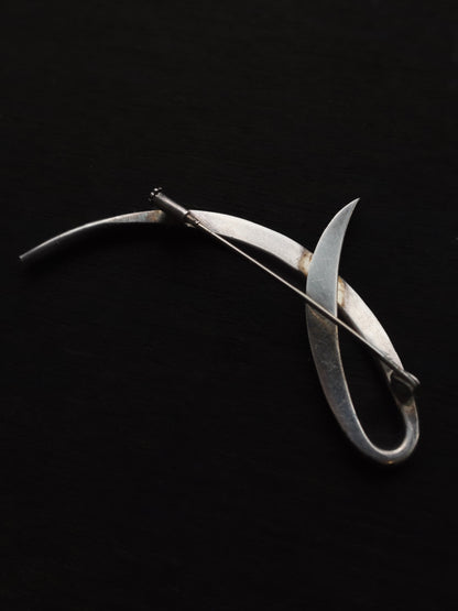 Silver Brooch - Trombone clasp