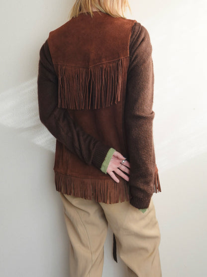 Suède Fringe Vest