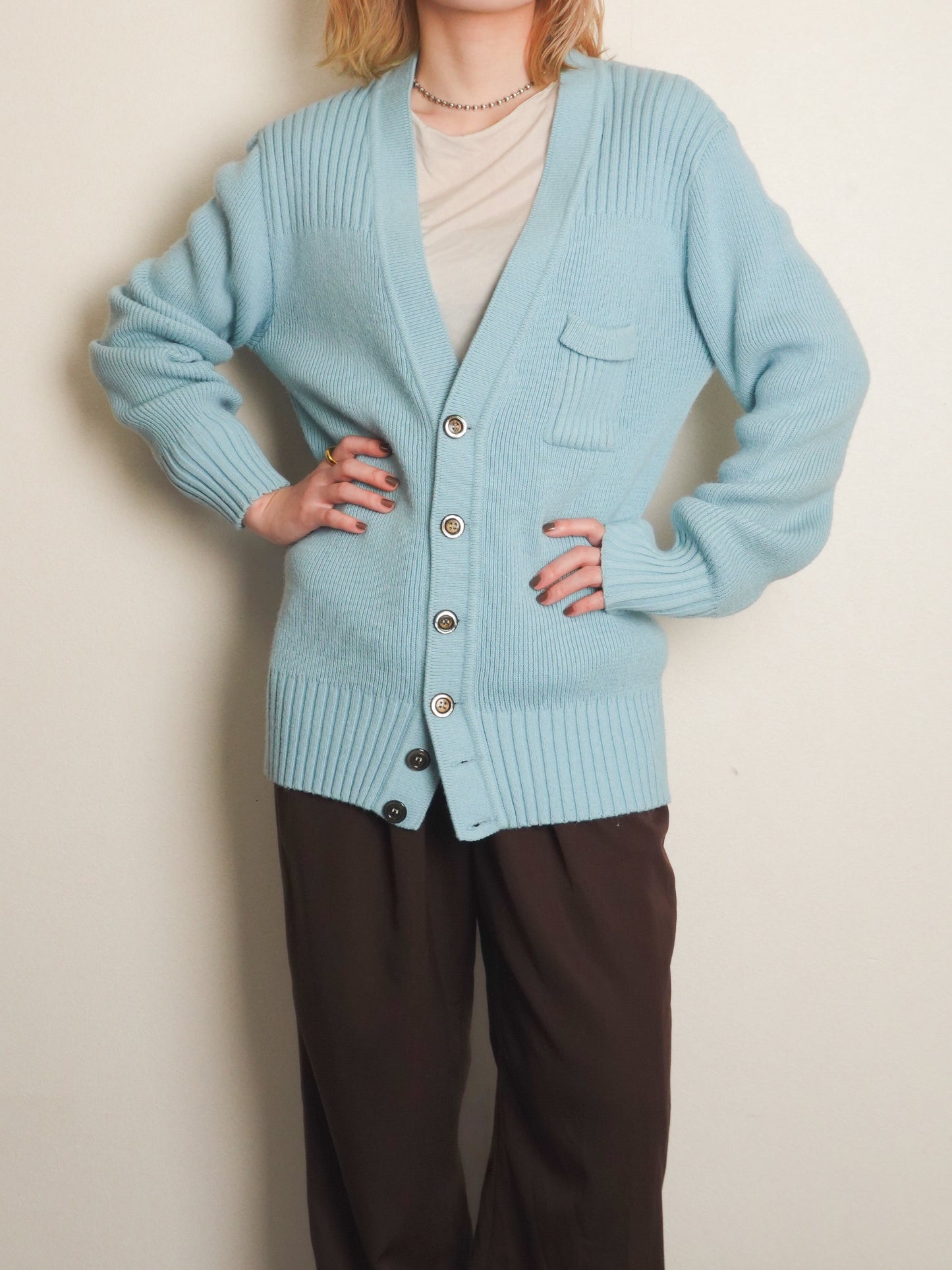 Light Blue Button Cardigan