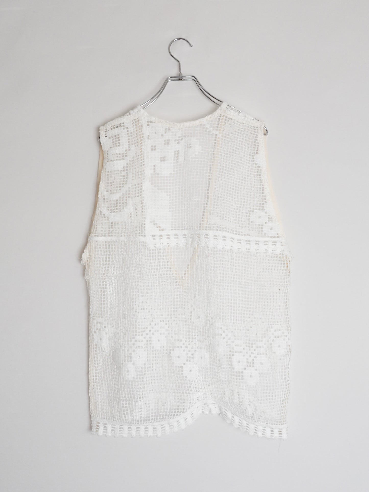 Remake Deep neck Crochet Vest