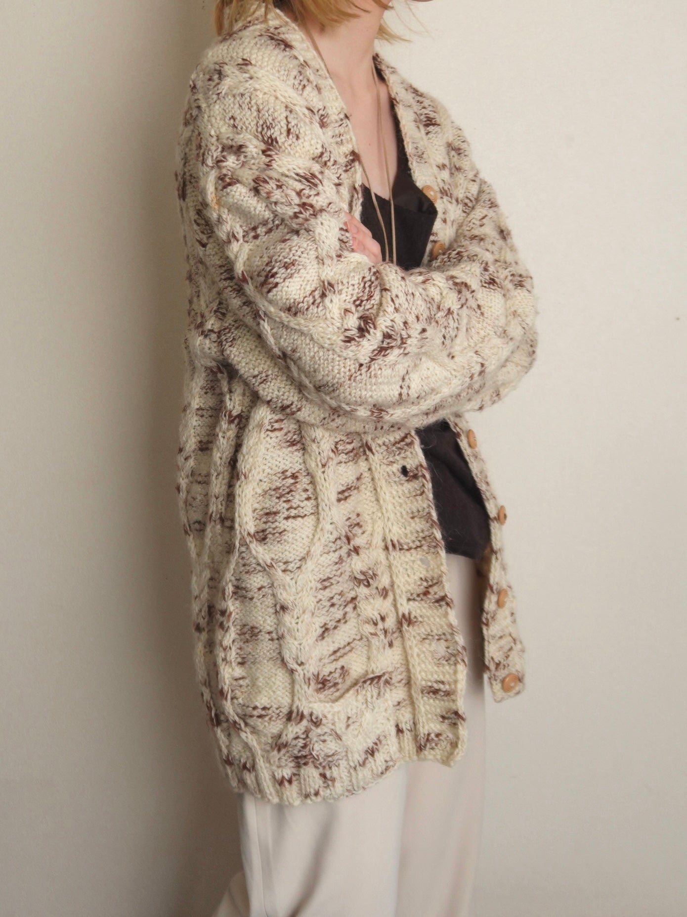Marble Cable Knit Cardigan