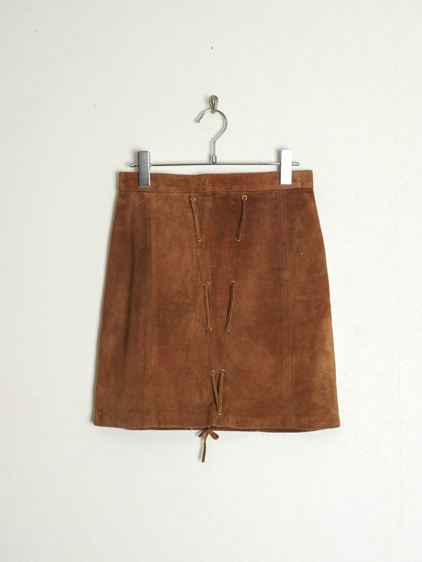 Suede Laceup Skirt