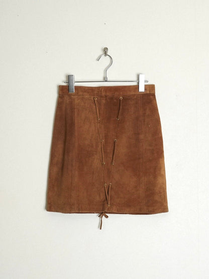 Suede Laceup Skirt