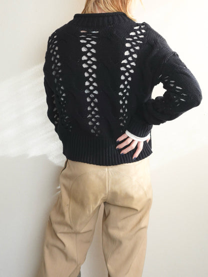 Openwork Knit Sweater