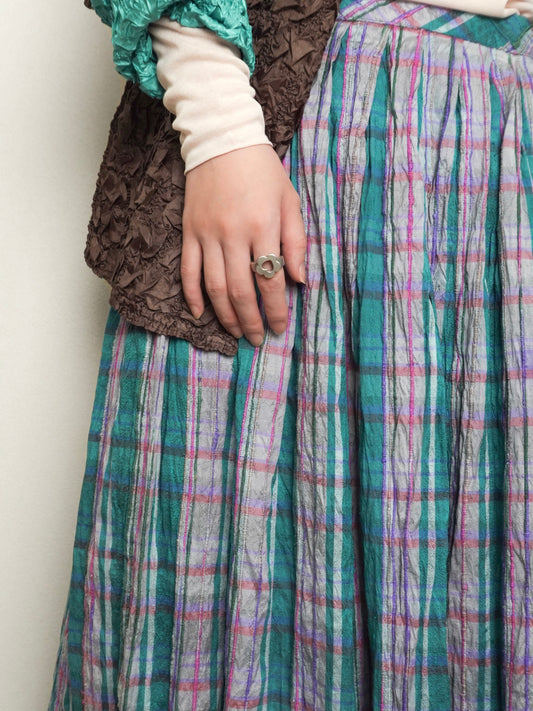 Check Gather  Skirt