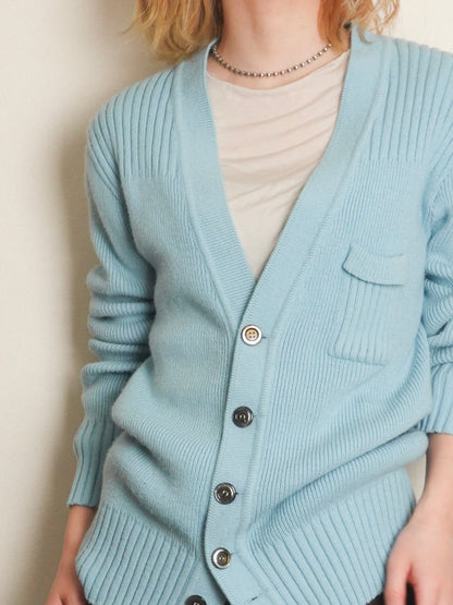 Light Blue Button Cardigan