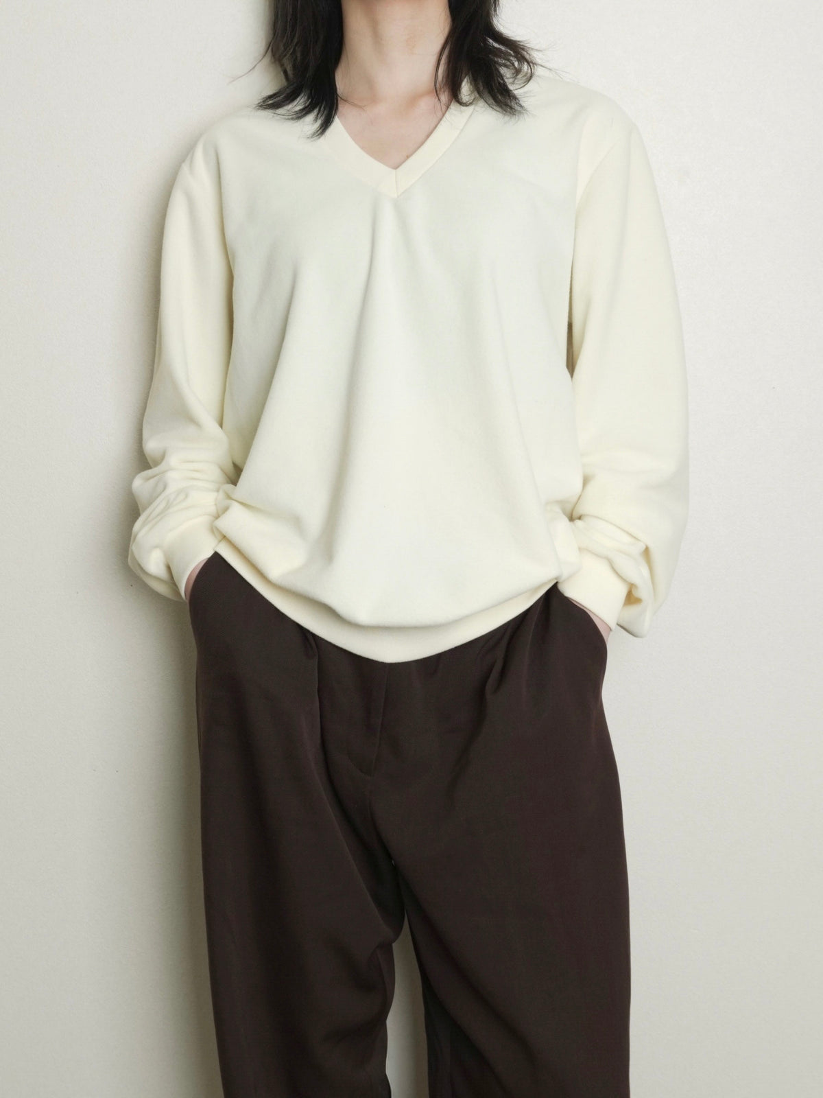 Fleece Vneck Tops